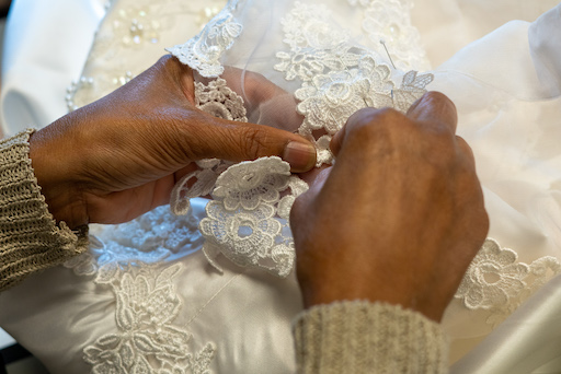 hand beading wedding gown